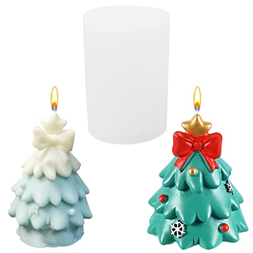 Keho Keho Kehongdun 3D Weihnachtsbaum Kerzenform Kreative Weihnachtsbaum Silikonform Kerzengießformen Harzform Tannenbaum und Fliege Epoxy-Formen Für Kerzen, Ornamente, Seife Herstellung von Keho Keho Kehongdun