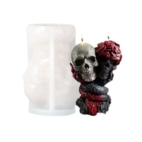 Silikonformen Gießformen Halloween Totenkopf Kerzenformen zum Gießen,3D Silikonform Totenkopf Gipsformen zum Gießen,Gießformen Silikonformen Kerzen für Seife Duftkerzen Halloween Deko (C) von Keho Keho Kehongdun