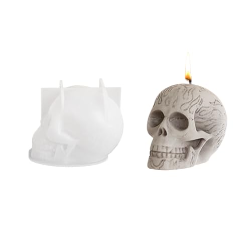 Silikonformen Gießformen Kerzen,Halloween Totenkopf Kerzenformen zum Gießen,Halloween Schädel Silikonformen Kerzen,Totenkopf Silikonform für Seife Aromatherapie Kerzen Dekoration Duftkerzen (Mittlere) von Keho Keho Kehongdun