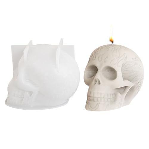 Silikonformen Gießformen Kerzen,Halloween Totenkopf Kerzenformen zum Gießen,Halloween Schädel Silikonformen Kerzen,Totenkopf Silikonform für Seife Aromatherapie Kerzen Dekoration Duftkerzen (Große) von Keho Keho Kehongdun