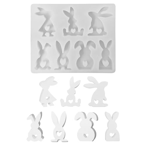 Silikonformen Gießformen Osterhase,7 Verschiedene Arten von Kaninchen Kerzenformen zum Gießen,3D Ostern Kaninchen Silikonform,Ostern Hase Backform für DIY Seife Kerzen Handwerk Ostergeschenke von Keho Keho Kehongdun