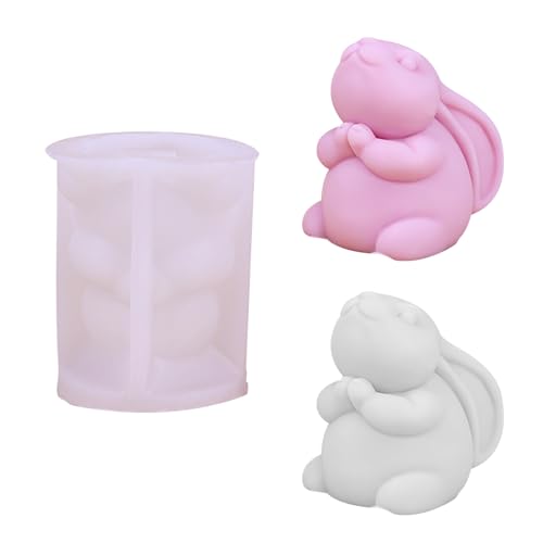 Silikonformen Gießformen Ostern Kaninchen,Silikonform zum Gießen Ostern Hase,3D Osterhase Kerzenform Silikon Backform,Rayher Giessformen Hasenform für Kerzenherstellung Duftkerze Handwerk Ornamente von Keho Keho Kehongdun