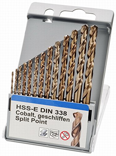 Gut sortiertes Bohrspitzen-Set von Keil, HSS-E DIN 338 Cobalt, geschliffene Spitzen, Durchmesser 4,0 + 5,0 + 6,0 + 8,0 + 10 mm., 1,5-6,5mm von Keil