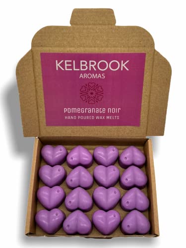 Wachsschmelzen, schwarzer Granatapfel, 16 Stück, starker Duft, hergestellt in Großbritannien, plastikfrei, vegan von Kelbrook Aromas