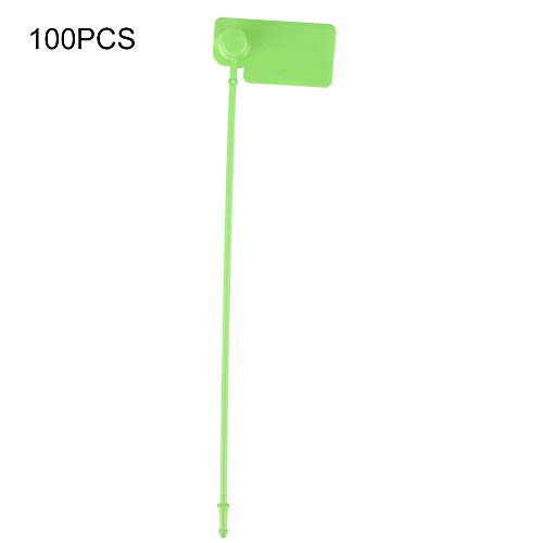 100 Stück Einweg-Kabel, bunte Etiketten, Identifikationsschilder, Krawatten, Diebstahlsicherung, selbstsichernde Krawatte für Schuhe, Kleidertaschen, 17 cm, PP, Grün, Weiß, (Green) von Kelepu