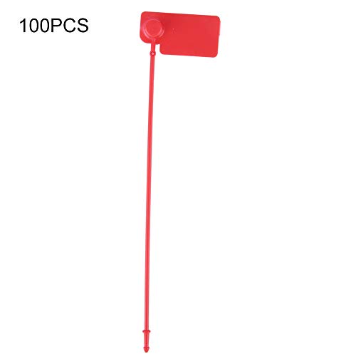 100 Stück Einweg-Kabel, bunte Etiketten, Identifikationsschilder, Krawatten, Diebstahlsicherung, selbstsichernde Krawatte für Schuhe, Kleidertaschen, 17 cm, PP, Grün, Weiß, (Red) von Kelepu