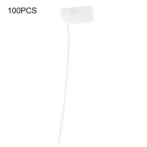 100 Stück Einweg-Kabel, bunte Etiketten, Identifikationsschilder, Krawatten, Diebstahlsicherung, selbstsichernde Krawatte für Schuhe, Kleidertaschen, 17 cm, PP, Grün, Weiß, (White) von Kelepu