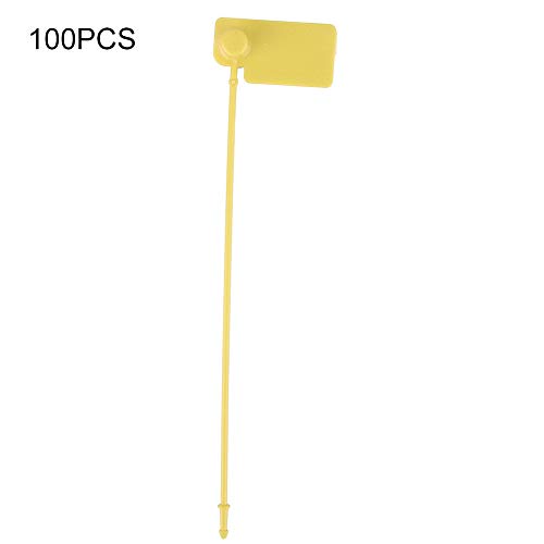 100 Stück Einweg-Kabel, bunte Etiketten, Identifikationsschilder, Krawatten, Diebstahlsicherung, selbstsichernde Krawatte für Schuhe, Kleidertaschen, 17 cm, PP, Grün, Weiß, (Yellow) von Kelepu