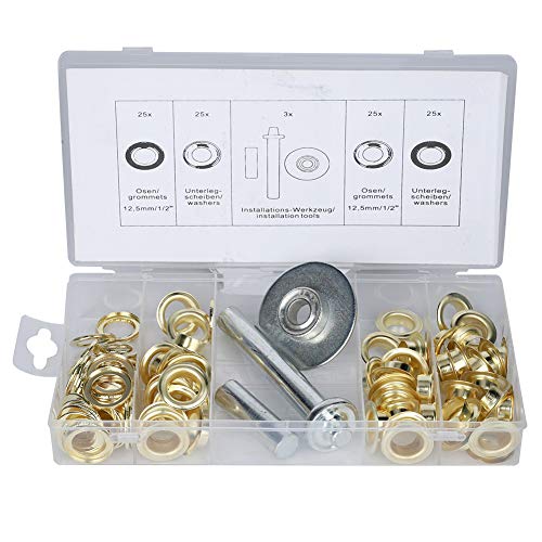 103Pcs Iron Galvanized Tent Grommet Washer Tool Set for Various Fabrics Storage Box Lightweight Portable von Kelepu