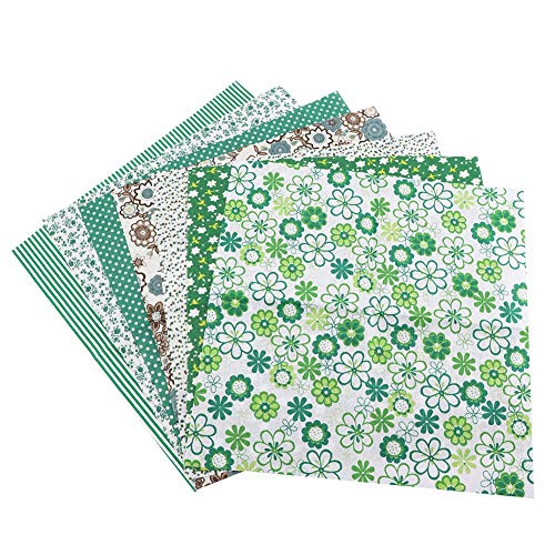 3 Arten 7 Stück 50 x 50 cm Baumwollstoff zum Selbermachen, verschiedene Quadrate, vorgeschnittene Bettwäsche, Suite Quarters Bundle (Dark Green) von Kelepu