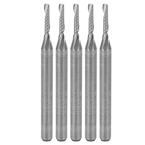 5pcs End Mills Single Flute Spiral Milling Cutter Straight Shank End Mill 3.175x1.5x8x38mm Wood Carving von Kelepu