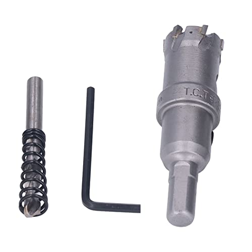 Carbide Hole Saw Bit TCT Thick Metal Teeth Hole Cutter Kit with Hex Wrench Coring Drill Steel Teeth for Metal Wood 45 Steel Teeth (22mm) von Kelepu