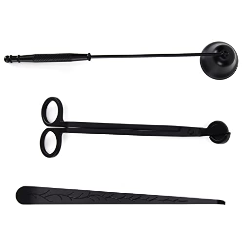 Kelepu Kerzendocht-Trimmer-Schneider-Set, eleganter Edelstahl-Feuerlöscher, Geschenkzubehör für die Inneneinrichtung (Black) von Kelepu