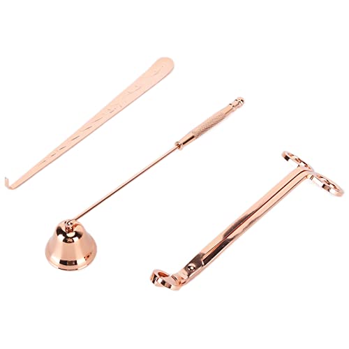 Kelepu Kerzendocht-Trimmer-Schneider-Set, eleganter Edelstahl-Feuerlöscher, Geschenkzubehör für die Inneneinrichtung (Rose Gold) von Kelepu