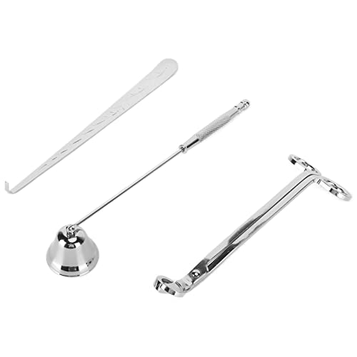 Kelepu Kerzendocht-Trimmer-Schneider-Set, eleganter Edelstahl-Feuerlöscher, Geschenkzubehör für die Inneneinrichtung (Silver) von Kelepu