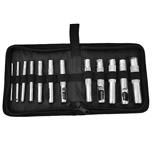 Lederhandwerk-Lochstanzer-Set, hochfest, arbeitssparend, 12-teiliges Multi-Size-Set von Kelepu