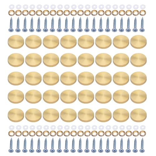 40 Stück Dekorative Glasschrauben Stahlkappen Rostfrei Schraubkappen Set für Badezimmer Küche Decke & Wand Dekorationen von Kelisdi