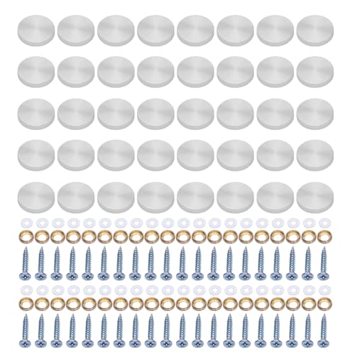 40 Stück Dekorative Glasschrauben Stahlkappen Rostfrei Schraubkappen Set für Badezimmer Küche Decke & Wand Dekorationen von Kelisdi