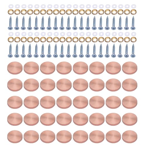 40 Stück Dekorative Glasschrauben Stahlkappen Rostfrei Schraubkappen Set für Badezimmer Küche Decke & Wand Dekorationen von Kelisdi