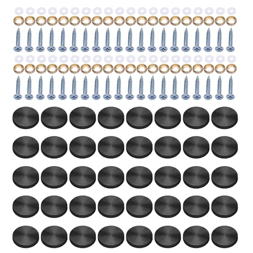 40 Stück Dekorative Glasschrauben Stahlkappen Rostfrei Schraubkappen Set für Badezimmer Küche Decke & Wand Dekorationen von Kelisdi