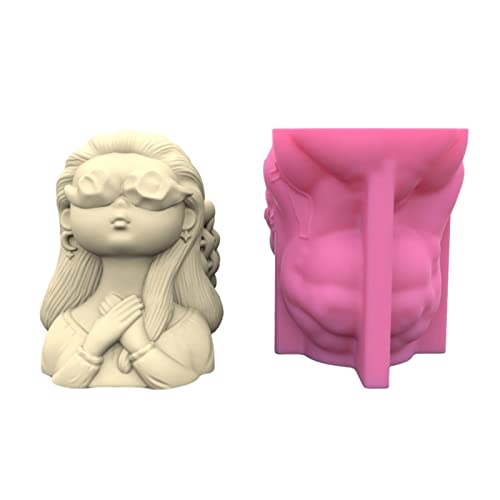 Silikonform für kleine Mädchen, Gips-Blumentopf, Epoxidharz, Gießform, Vase, Zementhalter, süßes kleines Mädchen, Silikonformen Silikonform für kleine Mädchen, Gips-Blumentopf, Epoxidharz, Gießform, Vase, Zementhalter, süßes kleines Mädchen, Silikonformen von Kelisdi
