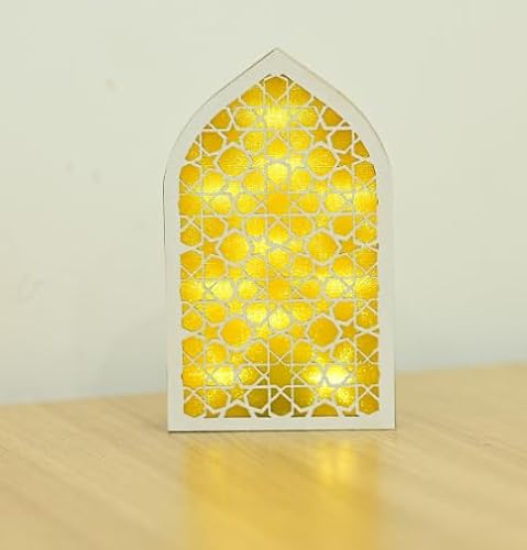 Kellegour Eid Mubarak Tischdekoration, Eid Mubarak Tischdekoration, Ramadan-Dekorationen für Zuhause, hohles Design, Ramadan-Mubarak-Schild für Geschenke, Büro, Zuhause, Schlafzimmer, von Kellegour