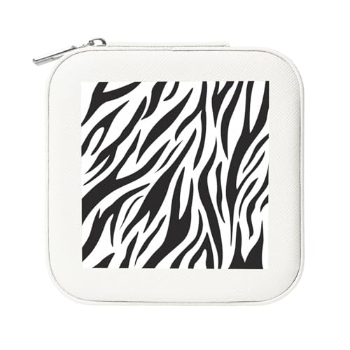 KemEng Zebra-Druck, Quadratische PVC Leder Schmuckschatulle Damen Schmuckschatulle Reise-Organizer Schmucketui von KemEng