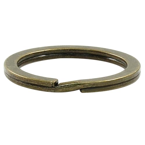 Kemcatui 200 Stück geteilte Schlüsselringe, 2,5 cm, flacher Schlüsselanhänger, rund, Metall, geteilt, Schlüsselanhänger für Zuhause, Auto, Büro (Bronze, 25 mm) von Kemcatui