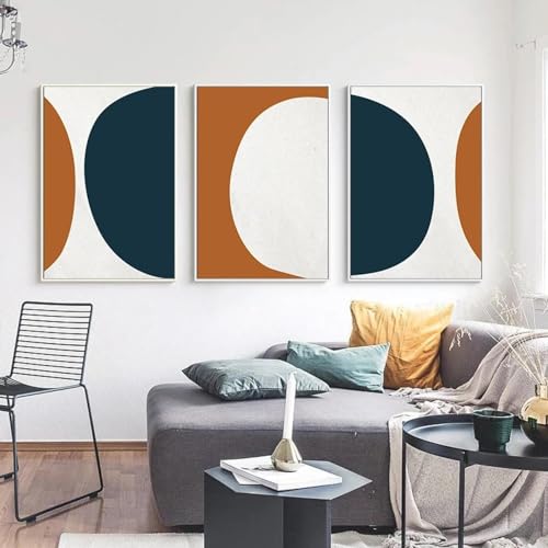 KemneT Skandinavien geometrische Leinwandbild Poster und Kunstdrucke abstrakte Leinwand Wand Bilder Bildergalerie Inneneinrichtung Wohnzimmer Heimdekoration 40 x 60 cm x 3 ungerahmt von KemneT