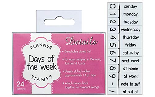 Ken Oliver Contact Crafts Planner Stamps 24/Pkg-Days of The Week von Ken Oliver