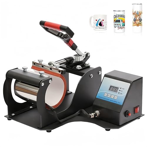 Tassenpresse, 350W Becherpresse, Heat Press Machine mit LCD-Display, 11 oz Mug Sublimationspresse, Temperatur & Zeit Einstellbar, Transferpresse für Tassenund Becher, DIY Wärmeübertragung von Kensbro