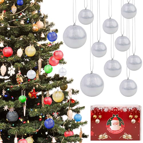 Kepfire 10pcs Glitter Weihnachten Hängende Ball Ornamente Splitterfreier Paillettenstoff Handgemachte Schaumstoffkugeln Baum leuchtende Dekoration DIY Festival Arrangement Indoor von Kepfire