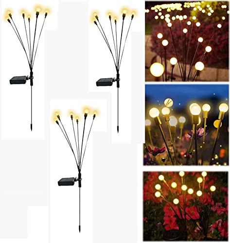 Keptfeet 3 STÜCKE Led Solar Gartenleuchten, Magische Glühwürmchen-Lichter, Solar Licht Garten Feenbeleuchtung, Swinging When Wind Blows, Solar Licht Aussen Dekorative von Keptfeet