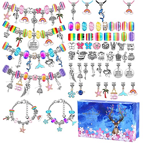 Keptfeet Schmuckherstellungsset - Charm Armband Herstellung Bastelperlen Kits für Haarband Halsketten Armbänder, Schmuckherstellung Zubehör für Kinder Mädchen Handgemachte Geschenke von Keptfeet