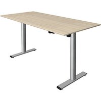 Kerkmann Move 1 base elektrisch höhenverstellbarer Schreibtisch ahorn rechteckig, T-Fuß-Gestell silber 160,0 x 80,0 cm von Kerkmann