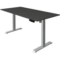 Kerkmann Move 1 elektrisch höhenverstellbarer Schreibtisch anthrazit rechteckig, T-Fuß-Gestell silber 160,0 x 80,0 cm von Kerkmann