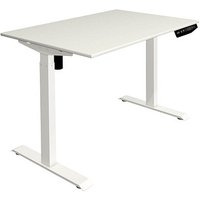 Kerkmann Move 1 elektrisch höhenverstellbarer Schreibtisch weiß rechteckig, T-Fuß-Gestell weiß 120,0 x 80,0 cm von Kerkmann