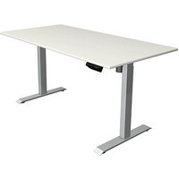 Kerkmann Move 1 elektrisch höhenverstellbarer Schreibtisch weiß rechteckig, T-Fuß-Gestell silber 160,0 x 80,0 cm von Kerkmann