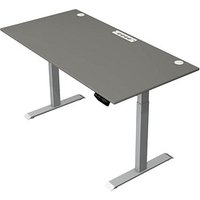 Kerkmann Move 1 plus elektrisch höhenverstellbarer Schreibtisch grafit rechteckig, T-Fuß-Gestell grau 160,0 x 80,0 cm von Kerkmann