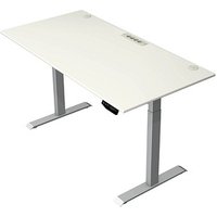 Kerkmann Move 1 plus elektrisch höhenverstellbarer Schreibtisch weiß rechteckig, T-Fuß-Gestell grau 160,0 x 80,0 cm von Kerkmann