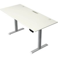 Kerkmann Move 1 plus elektrisch höhenverstellbarer Schreibtisch weiß rechteckig, T-Fuß-Gestell grau 180,0 x 80,0 cm von Kerkmann