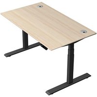 Kerkmann Move 2 Plus elektrisch höhenverstellbarer Schreibtisch ahorn rechteckig, T-Fuß-Gestell anthrazit 140,0 x 80,0 cm von Kerkmann