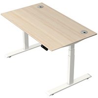 Kerkmann Move 2 Plus elektrisch höhenverstellbarer Schreibtisch ahorn rechteckig, T-Fuß-Gestell weiß 140,0 x 80,0 cm von Kerkmann