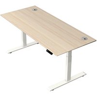 Kerkmann Move 2 Plus elektrisch höhenverstellbarer Schreibtisch ahorn rechteckig, T-Fuß-Gestell weiß 180,0 x 80,0 cm von Kerkmann