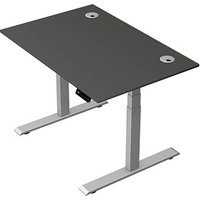 Kerkmann Move 2 Plus elektrisch höhenverstellbarer Schreibtisch anthrazit rechteckig, T-Fuß-Gestell silber 120,0 x 80,0 cm von Kerkmann