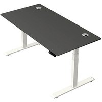 Kerkmann Move 2 Plus elektrisch höhenverstellbarer Schreibtisch anthrazit rechteckig, T-Fuß-Gestell weiß 160,0 x 80,0 cm von Kerkmann