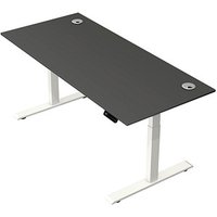 Kerkmann Move 2 Plus elektrisch höhenverstellbarer Schreibtisch anthrazit rechteckig, T-Fuß-Gestell weiß 180,0 x 80,0 cm von Kerkmann