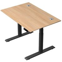 Kerkmann Move 2 Plus elektrisch höhenverstellbarer Schreibtisch eiche rechteckig, T-Fuß-Gestell anthrazit 120,0 x 80,0 cm von Kerkmann