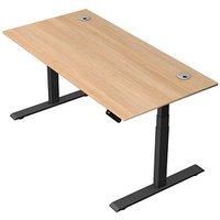 Kerkmann Move 2 Plus elektrisch höhenverstellbarer Schreibtisch eiche rechteckig, T-Fuß-Gestell anthrazit 160,0 x 80,0 cm von Kerkmann