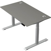 Kerkmann Move 2 Plus elektrisch höhenverstellbarer Schreibtisch grafit rechteckig, T-Fuß-Gestell silber 140,0 x 80,0 cm von Kerkmann